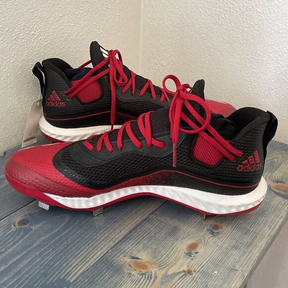 Adidas Icon V Metal Baseball Cleats Black Red - Men’s Size 14 (Z5) - Picture 5 of 6